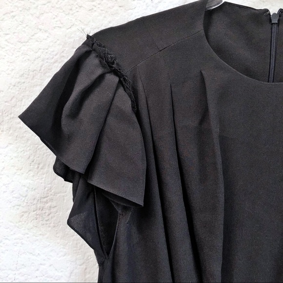 Balenciaga Silk Blouse Black Side Tie Detail Sz 38 - Picture 3 of 8